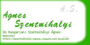 agnes szentmihalyi business card